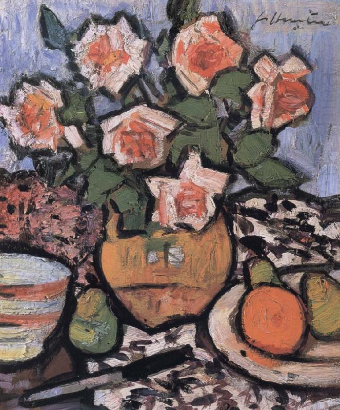 George Leslie Hunter Still Life with Roses,Fruit and Knife china oil painting image